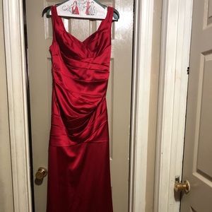 David’s bridal Apple red bridesmaids dress